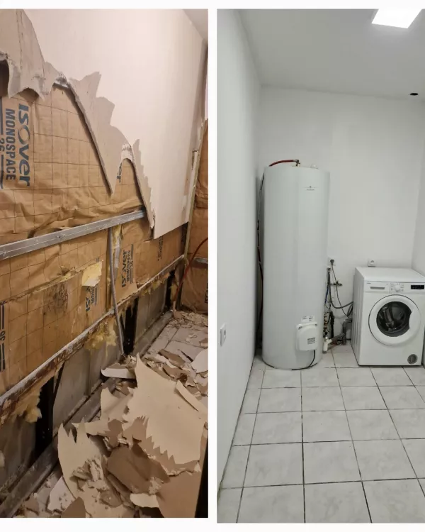 avant après dégâts des eaux